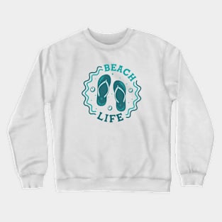 Beach Life // Fun Summer Flip Flop Badge Crewneck Sweatshirt